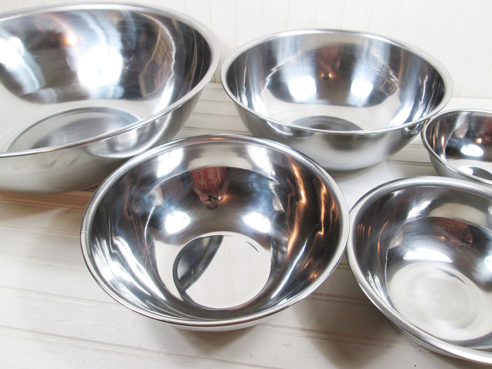 Vintage Metro Stainless Steel Mixing Bowl Set