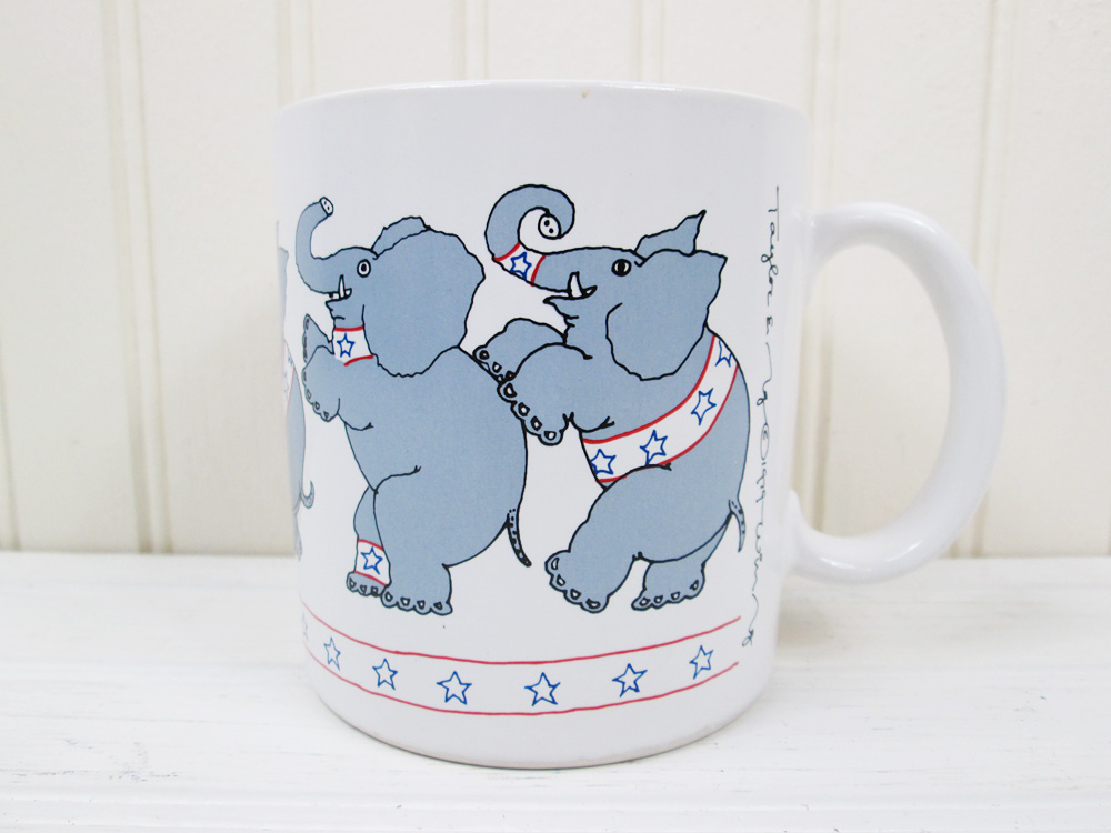 Vintage Taylor & Ng Elephants Republican Coffee Mug