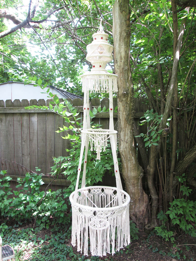 Macrame Hanging Plant Holder Table