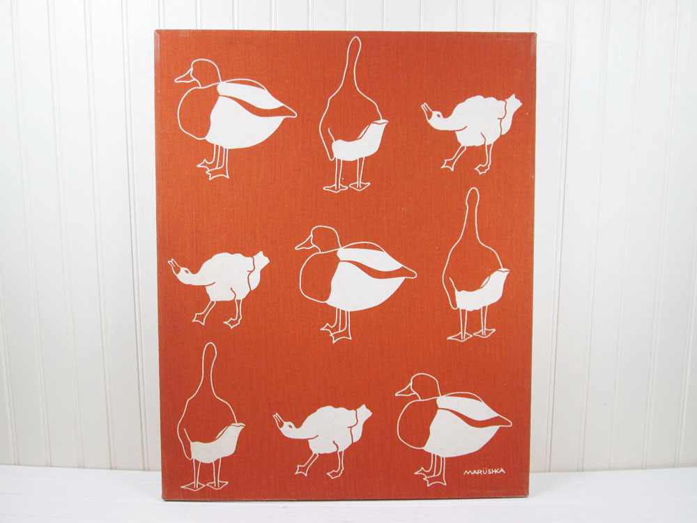 Vintage Marushka Orange Ducks Print
