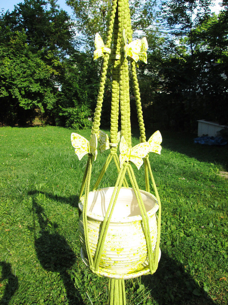 butterfly macrame plant holder