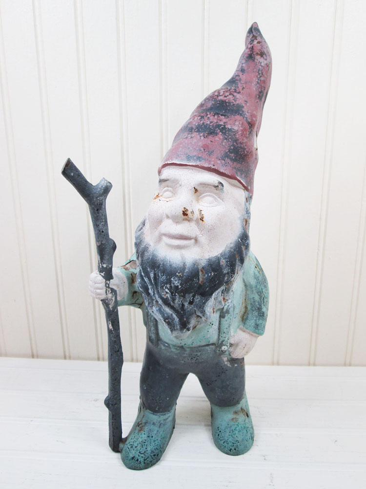 Vintage Cast Iron Garden Gnome Statue