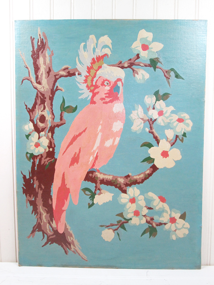 Vintage Cockatoo Bird Paint By Number Painting