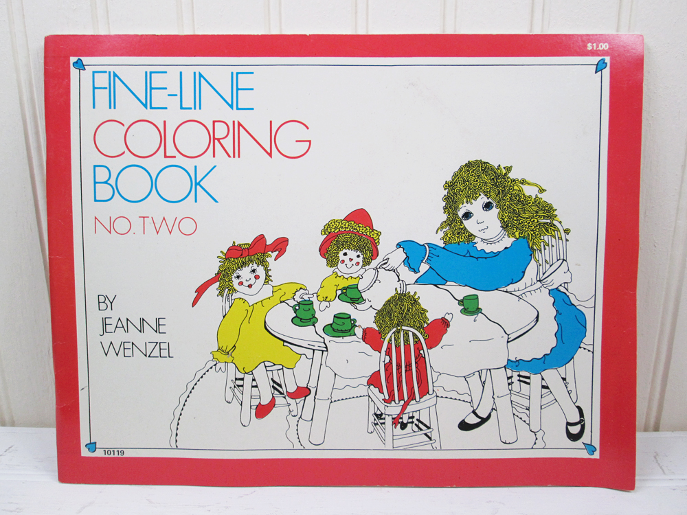 Vintage Adult Coloring Book Fine Line #2 Jeanne Wenzel 1970s