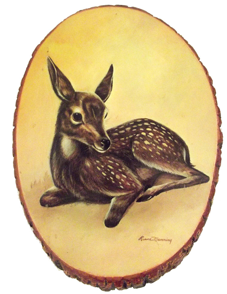 fawn deer wood decoupage art